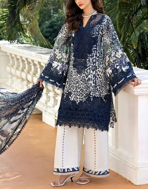 Trendy Digital Leopard Print Embroidered Lawn Suit with Printed Chiffon Dupatta