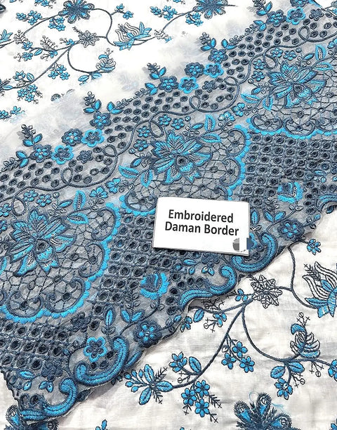 Luxury Embroidered Lawn Maxi Dress with Emb. NET Dupattta - Most Hit 2026 Design