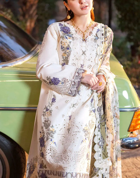 Heavy Schiffli Embroidered Lawn Dress with Digital Print Banadora Dupatta