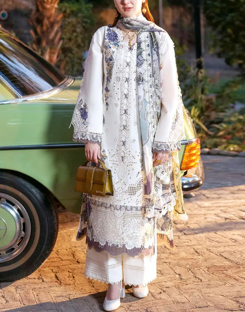 Heavy Schiffli Embroidered Lawn Dress with Digital Print Banadora Dupatta