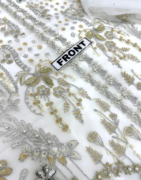 Luxurious Heavy Embroidered Organza Bridal Sharara Dress - Ideal for Nikkah & Engagement