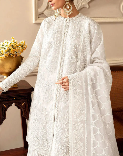 Luxurious Heavy Embroidered Organza Bridal Sharara Dress - Ideal for Nikkah & Engagement