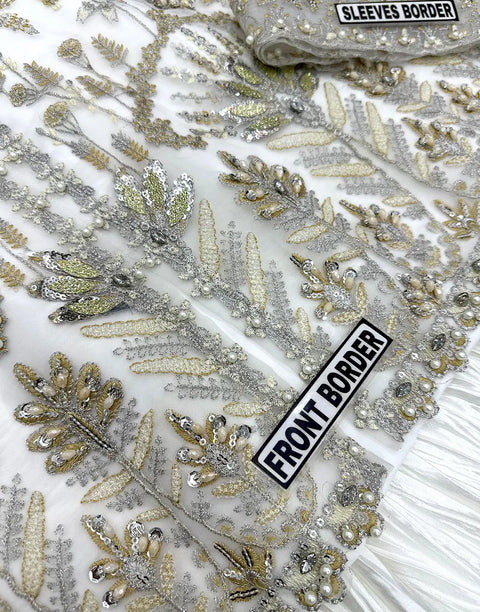 Luxurious Heavy Embroidered Organza Bridal Sharara Dress - Ideal for Nikkah & Engagement