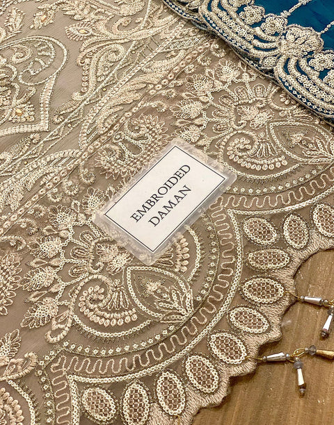 Luxury Embroidered Chiffon Party Wear Dress