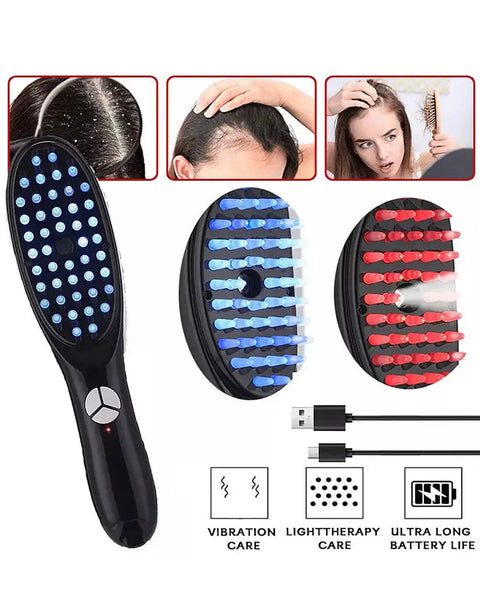Rechargeable Hair Growth Brush with Steam & Vibration | Hair Therapy Brush