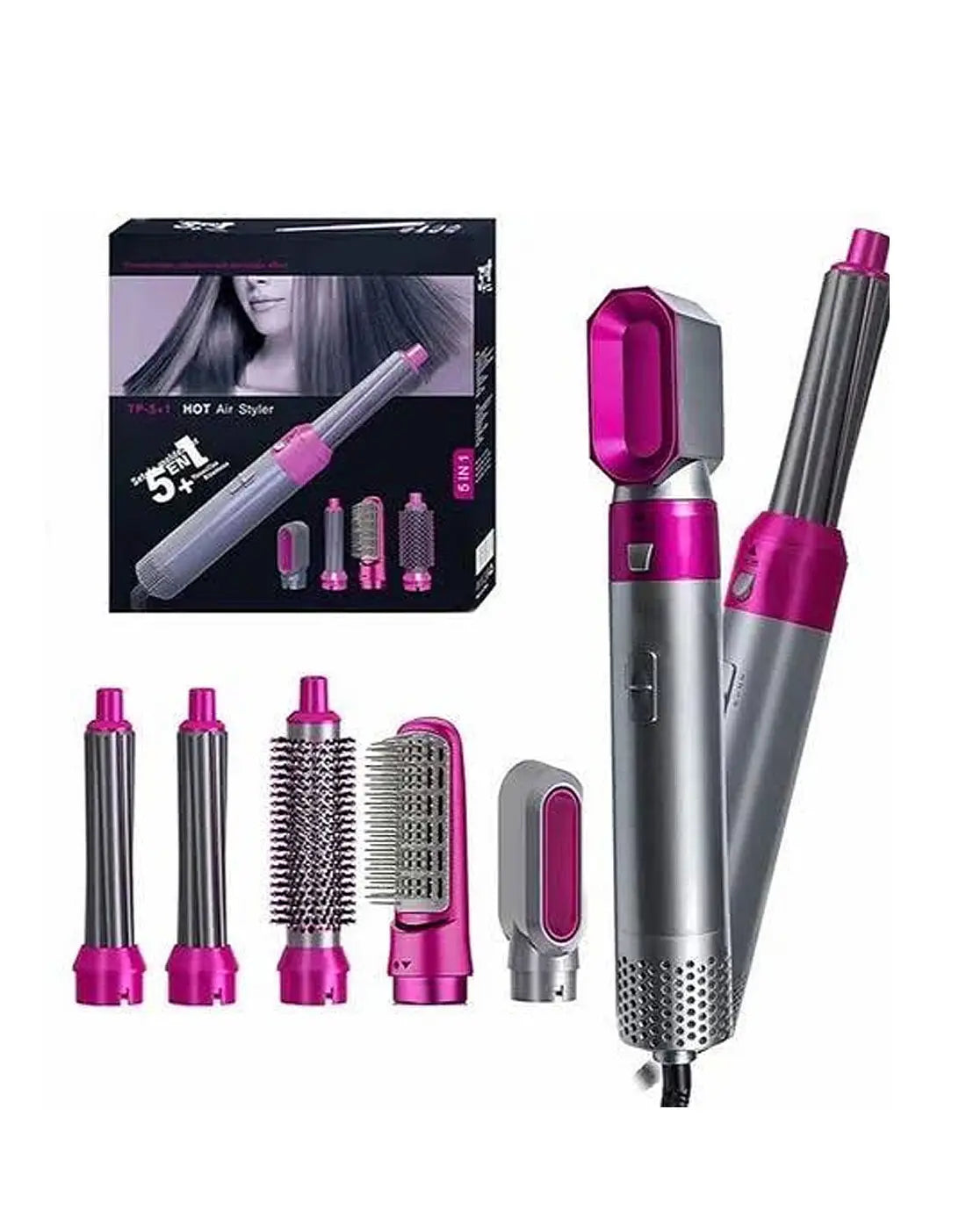 5-In-1 Multifunctional Hot Air Styler: Air Brush, Hair Dryer, Hair Straightener, Hair Curler and Hair Styling Brush
