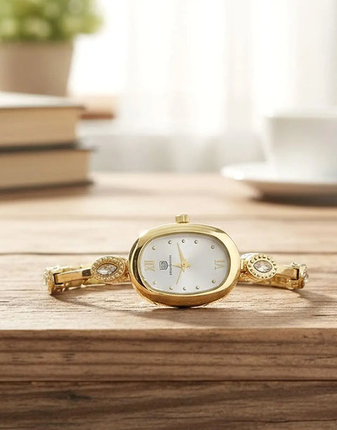 Elegant Oval-Shape Dial Women's Luxury Bracelet Fashion Watch