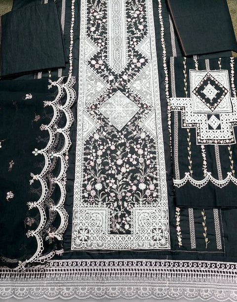 Luxurious Embroidered Cotton Lawn Dress for EID, Festive & Party Wear