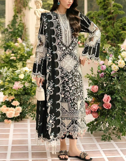 Luxurious Embroidered Cotton Lawn Dress for EID, Festive & Party Wear