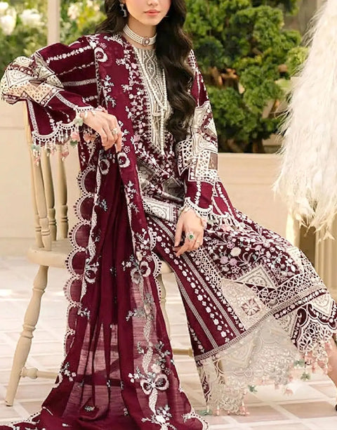 Luxurious Embroidered Cotton Lawn Dress for EID, Festive & Party Wear