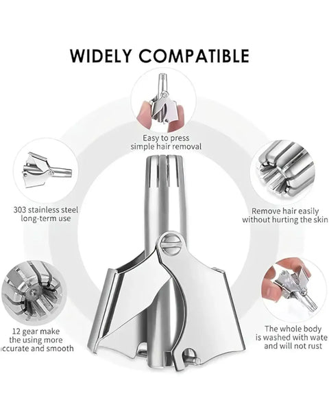 Stainless Steel Manual Nose & Ear Hair Trimmer