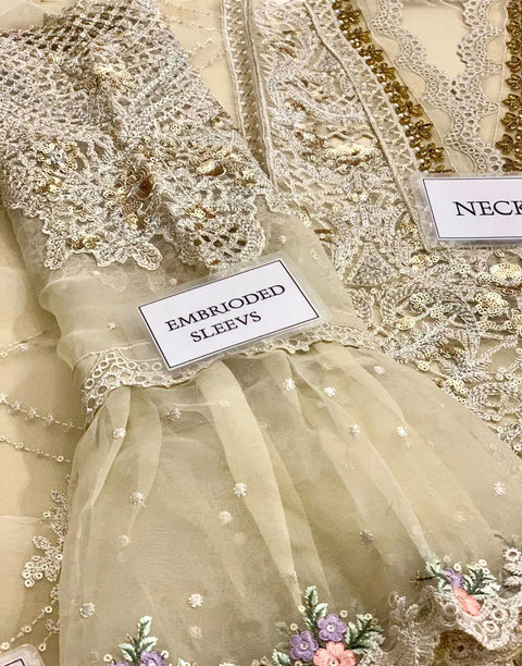 Luxury Heavy Embroidered Organza Wedding Dress with NET Dupatta