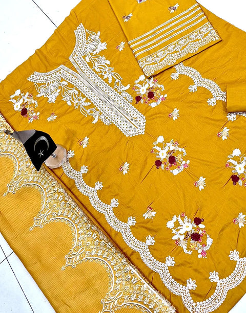 Heavy Embroidered EID Lawn Suit with Digital Print Banadora Dupatta