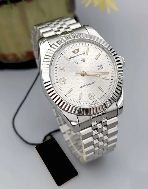 Success Way Day-Date Men's Luxury Watch with Stainless Steel Chain