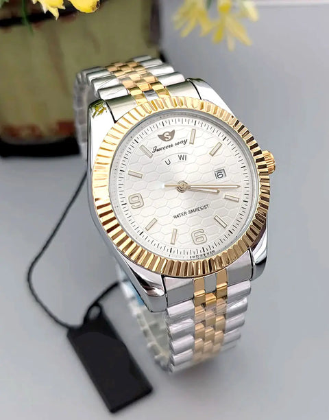 Success Way Day-Date Men's Luxury Watch with Stainless Steel Chain