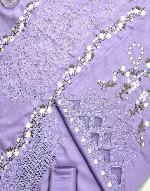 Luxury Heavy Embroidered Lawn Dress with Emb. Cotton NET Dupatta
