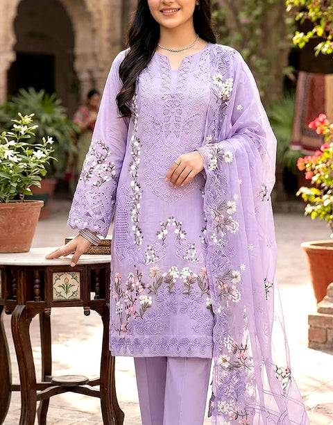 Luxury Heavy Embroidered Lawn Dress with Emb. Cotton NET Dupatta