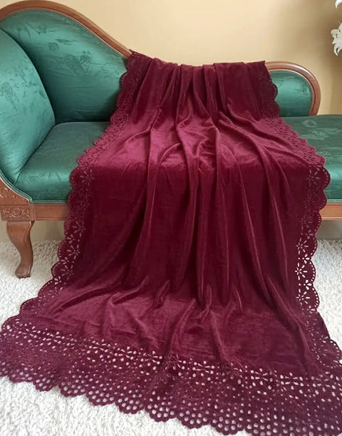 Women's Laser Cutwork Velvet Shawl for Weddings & Parties